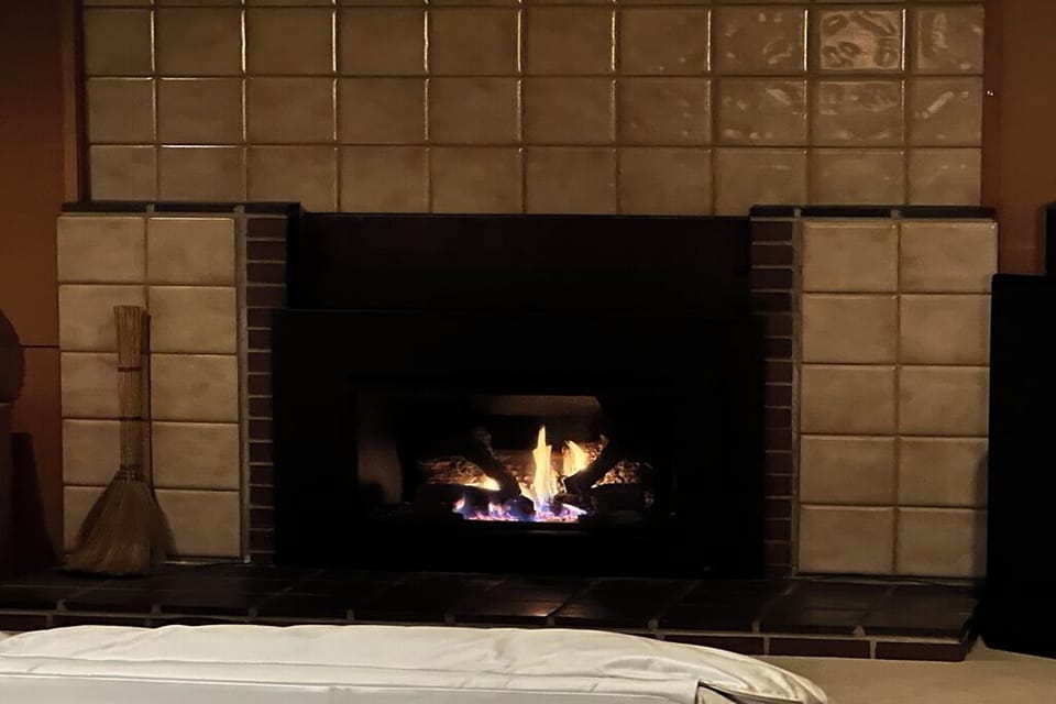 Gas fireplace in family/TV room