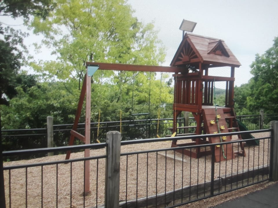 Fenced-In Modern Children's Play Area.