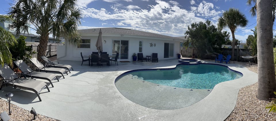 Salt water heated pool