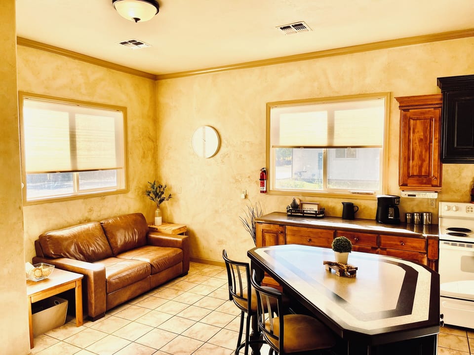 Couch and dining area