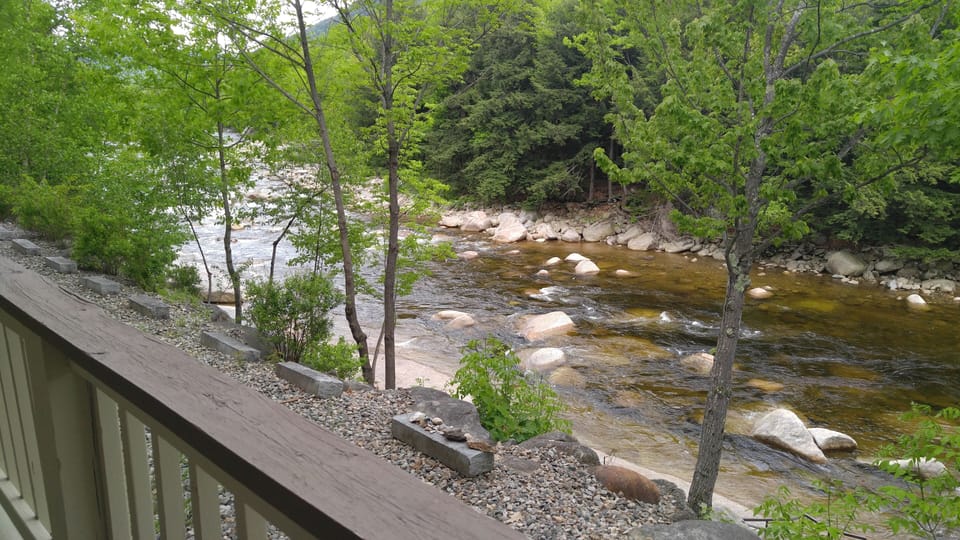 Beautiful view overlooking the river from our deck. 