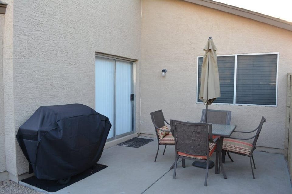 Outside Patio with Seating and Gas Grill