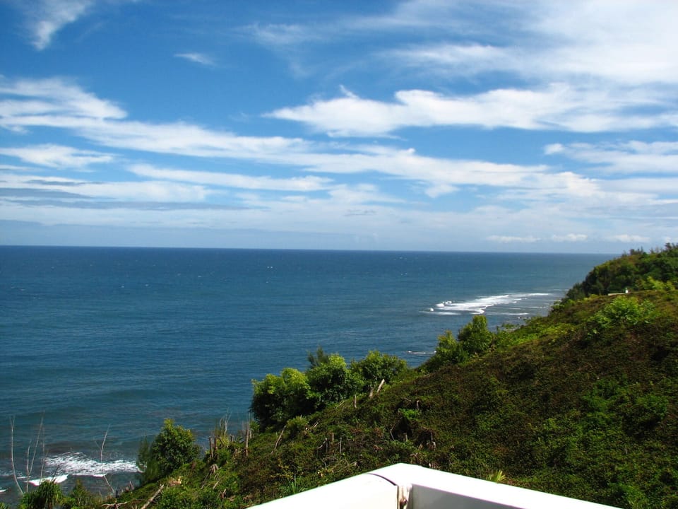 View from lanai up coastline