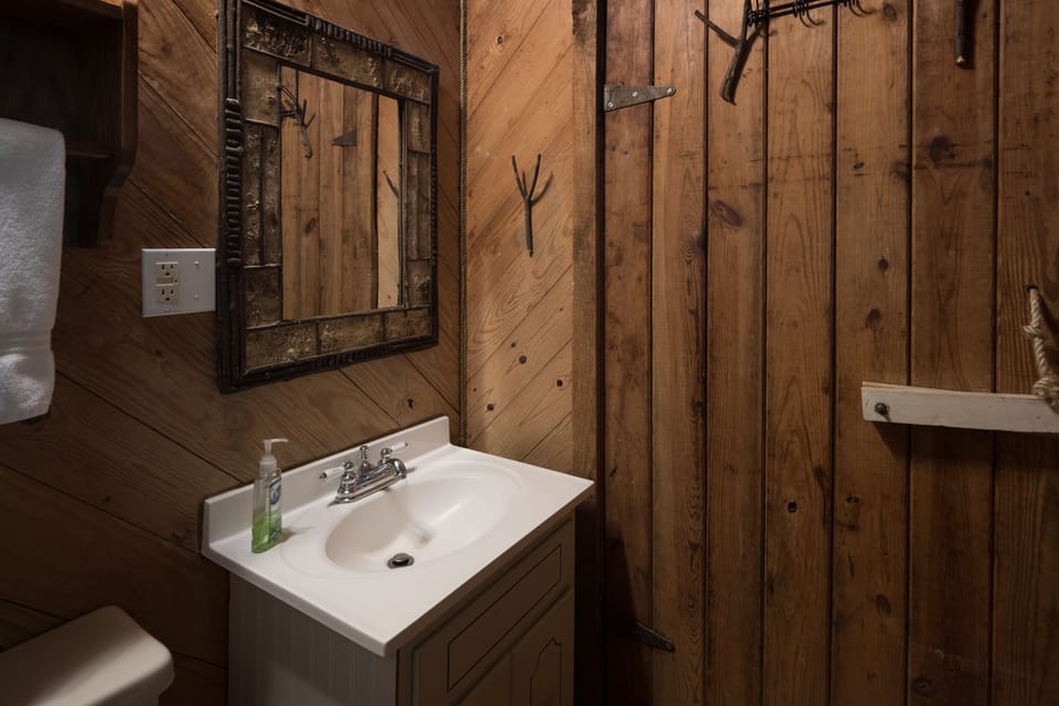 Down stairs bathroom; full tub/shower combination
