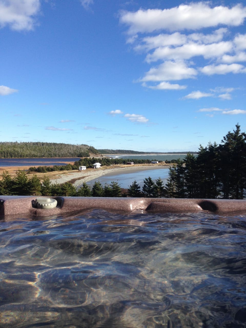 Hot tub with an ocean view