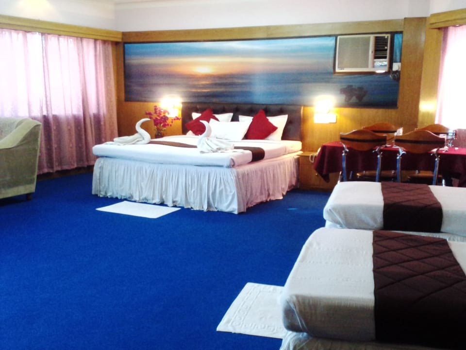 Desk, blackout drapes, rollaway beds (surcharge), WiFi (free)