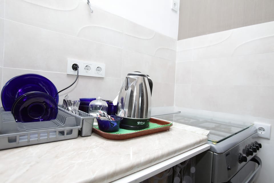 Deluxe Apartment, 2 Bedrooms, Kitchen, City View | Private kitchen | Fridge, microwave, coffee/tea maker, electric kettle
