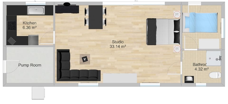 Basic Chalet, Private Bathroom, Pool View (The Pool House) | Floor plan
