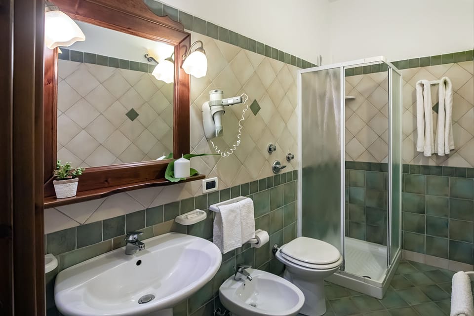 Classic Double Room | Bathroom | Shower, rainfall showerhead, free toiletries, hair dryer