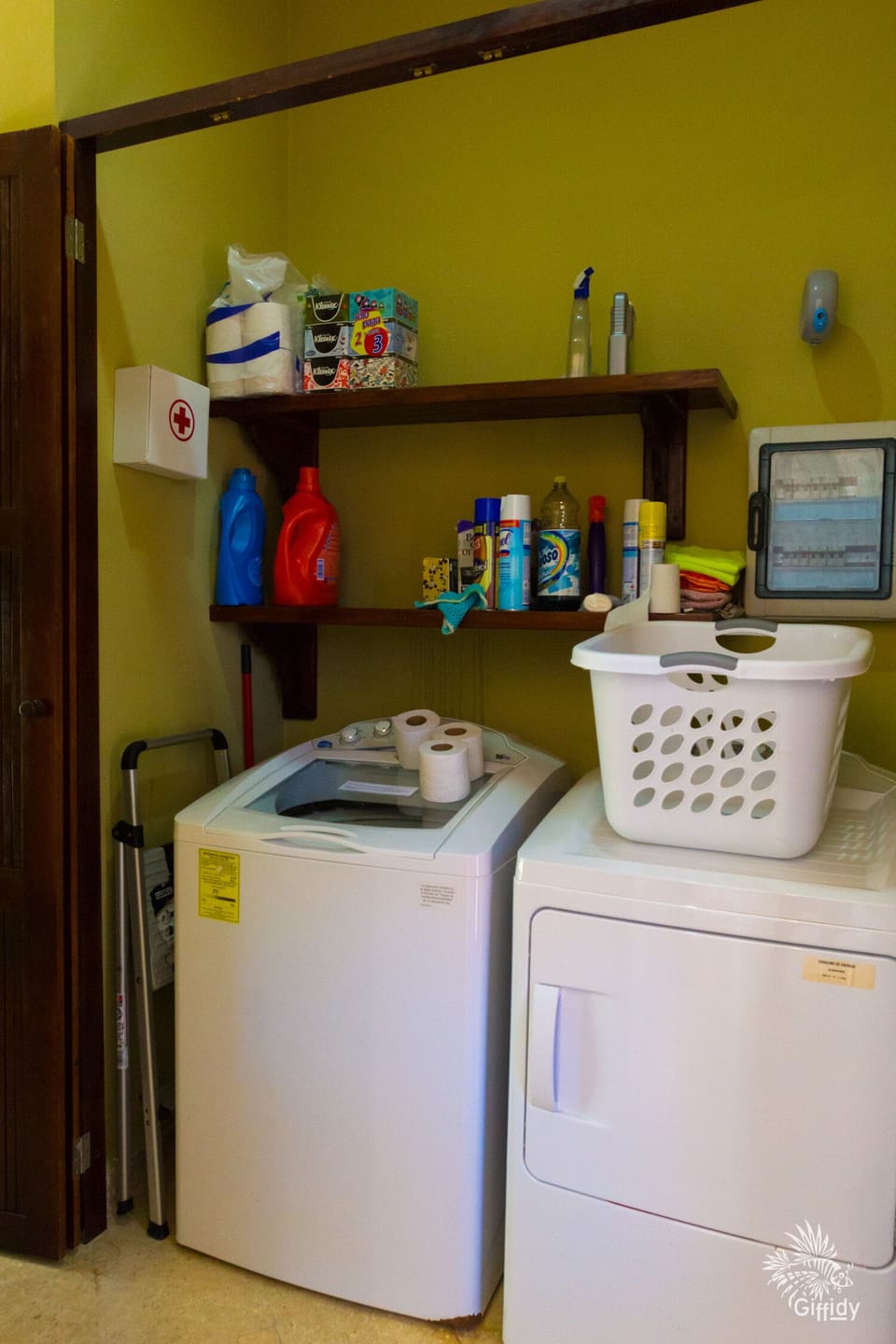 Laundry facility for guest use