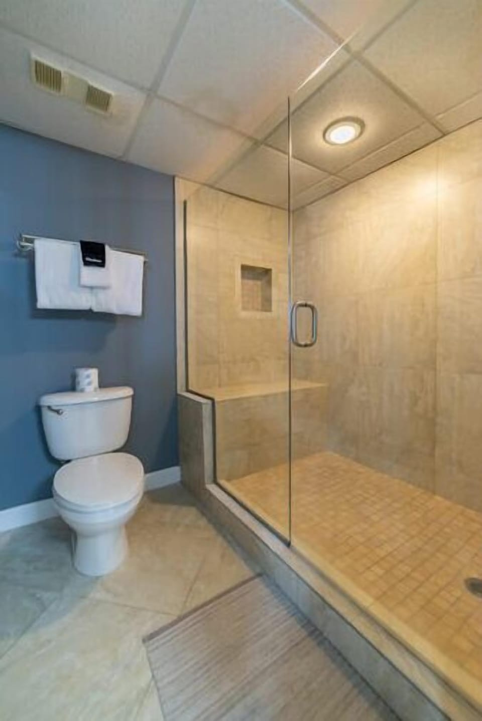 Large tiled walk-in shower