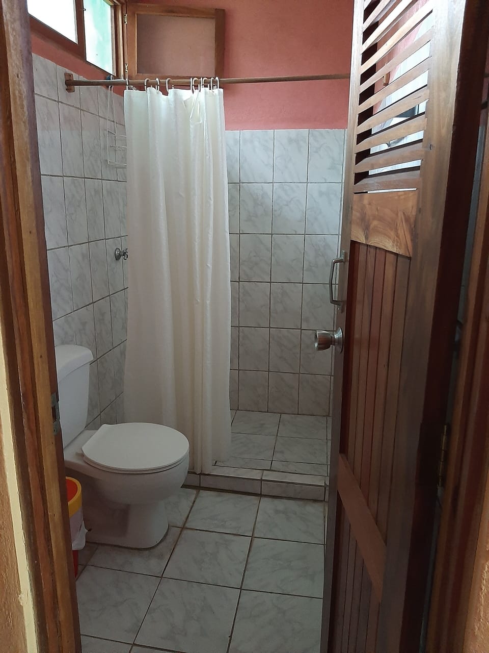 Shower, towels, soap, shampoo