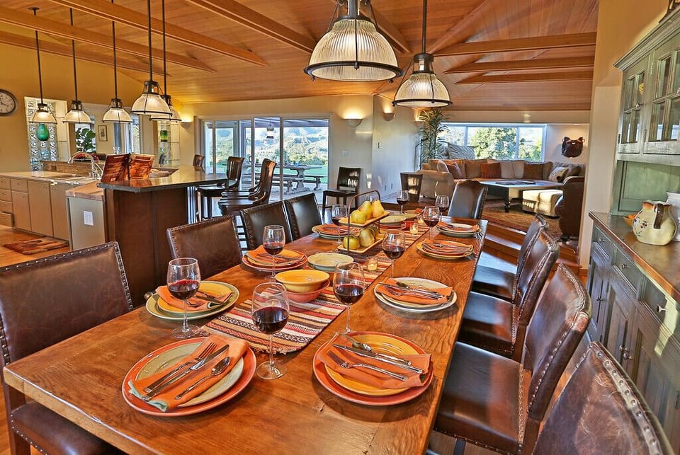 Dining table seats 10 comfortably