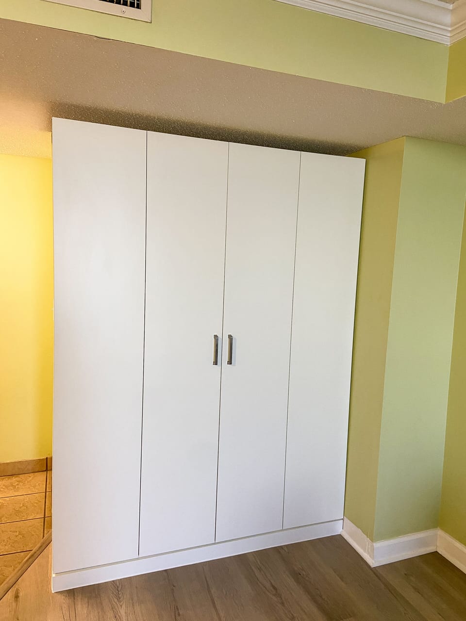 Newly installed full-size Murphy bed