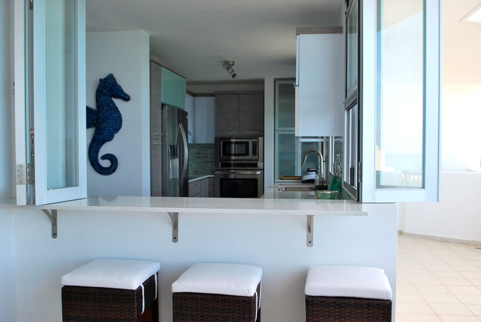 Kitchen opens up to terrace