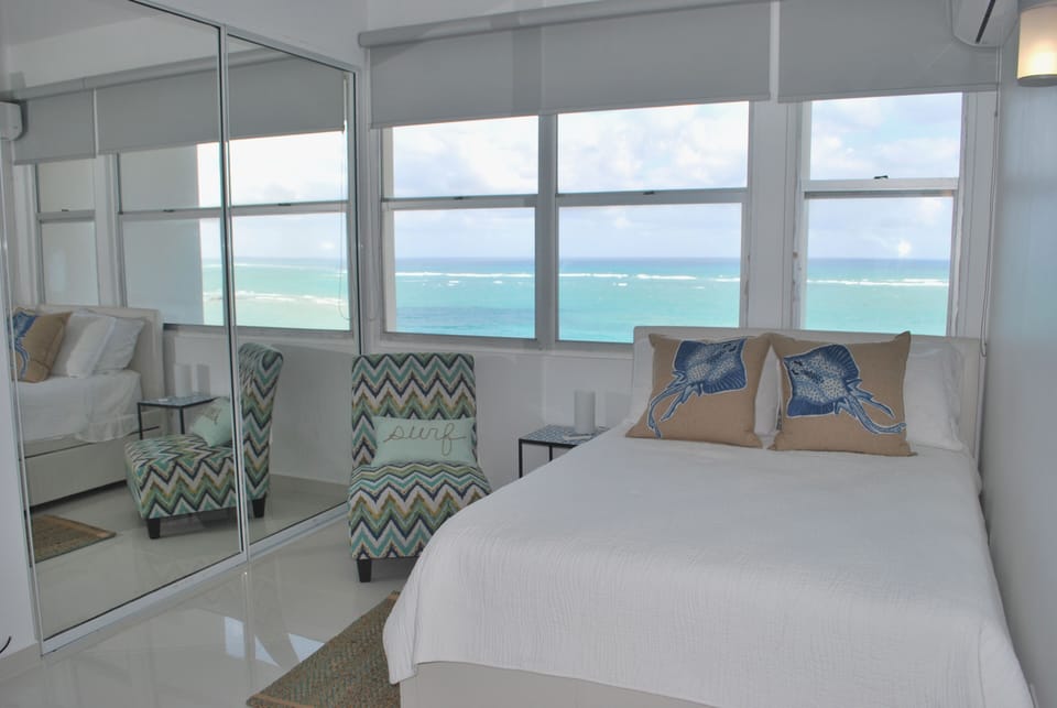 Third bedroom, full bed with twin trundle ,TV, view, chair, desk and chair