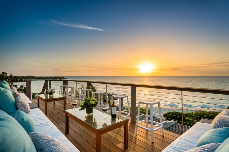 Sapphire Sunsets - The upper deck is a perfect spot for taking in the sunset