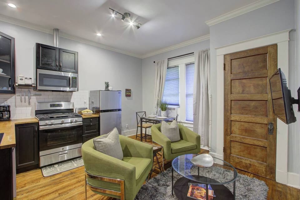 Welcoming view of the kitchen and living room, the heart of the home.