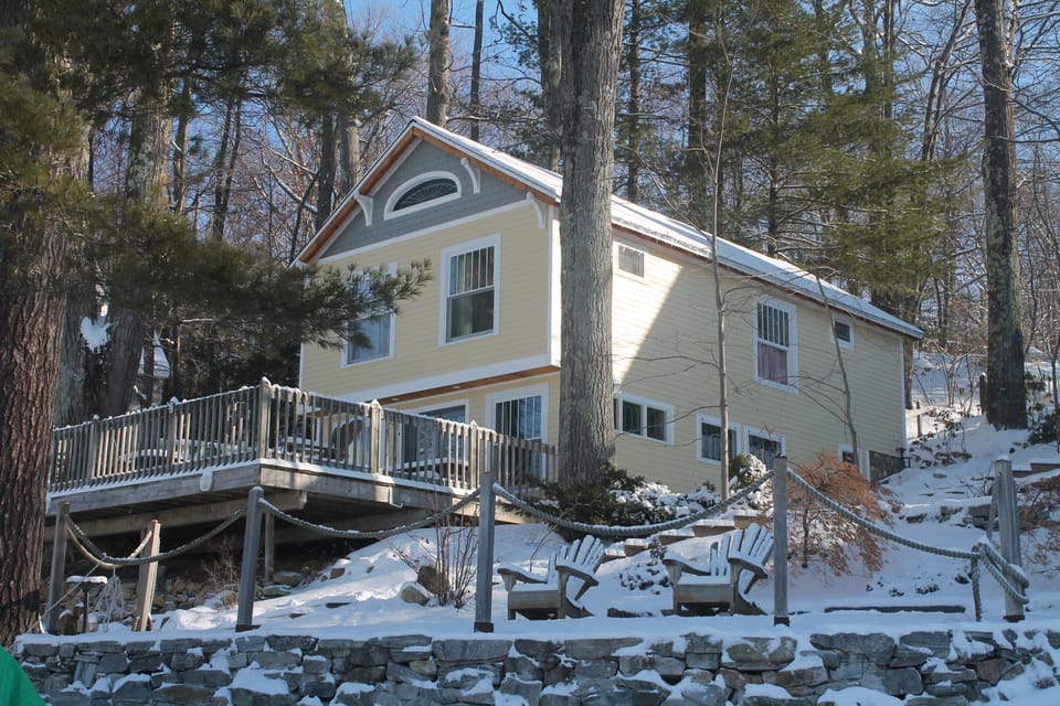 Cottage in Winter... cold outside, toasty warm inside 

