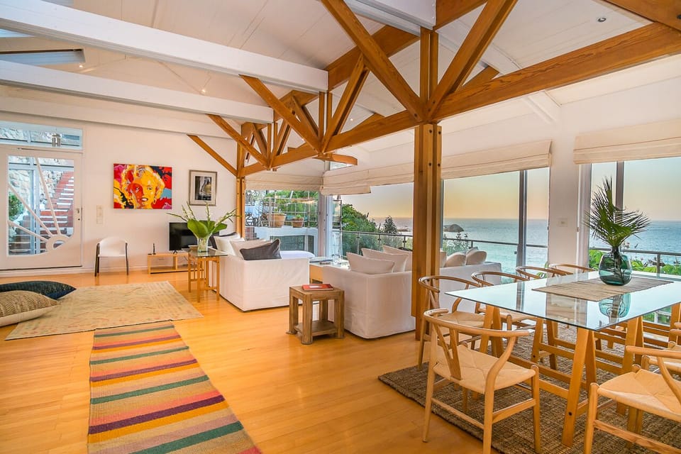 Living area and dining room table
