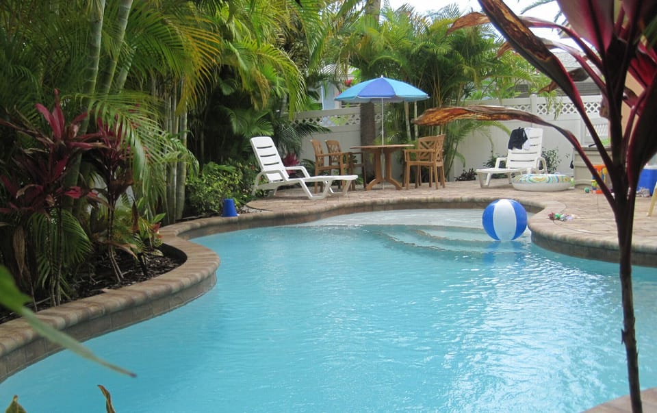 After hot day at beach .....walk home to your own private tropical pool.