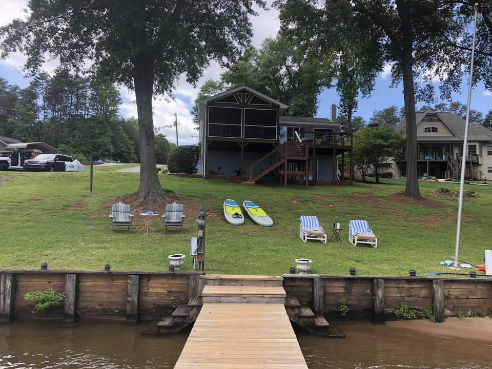 View of back yard from dock