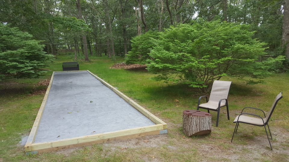 Bocce court in our backyard
