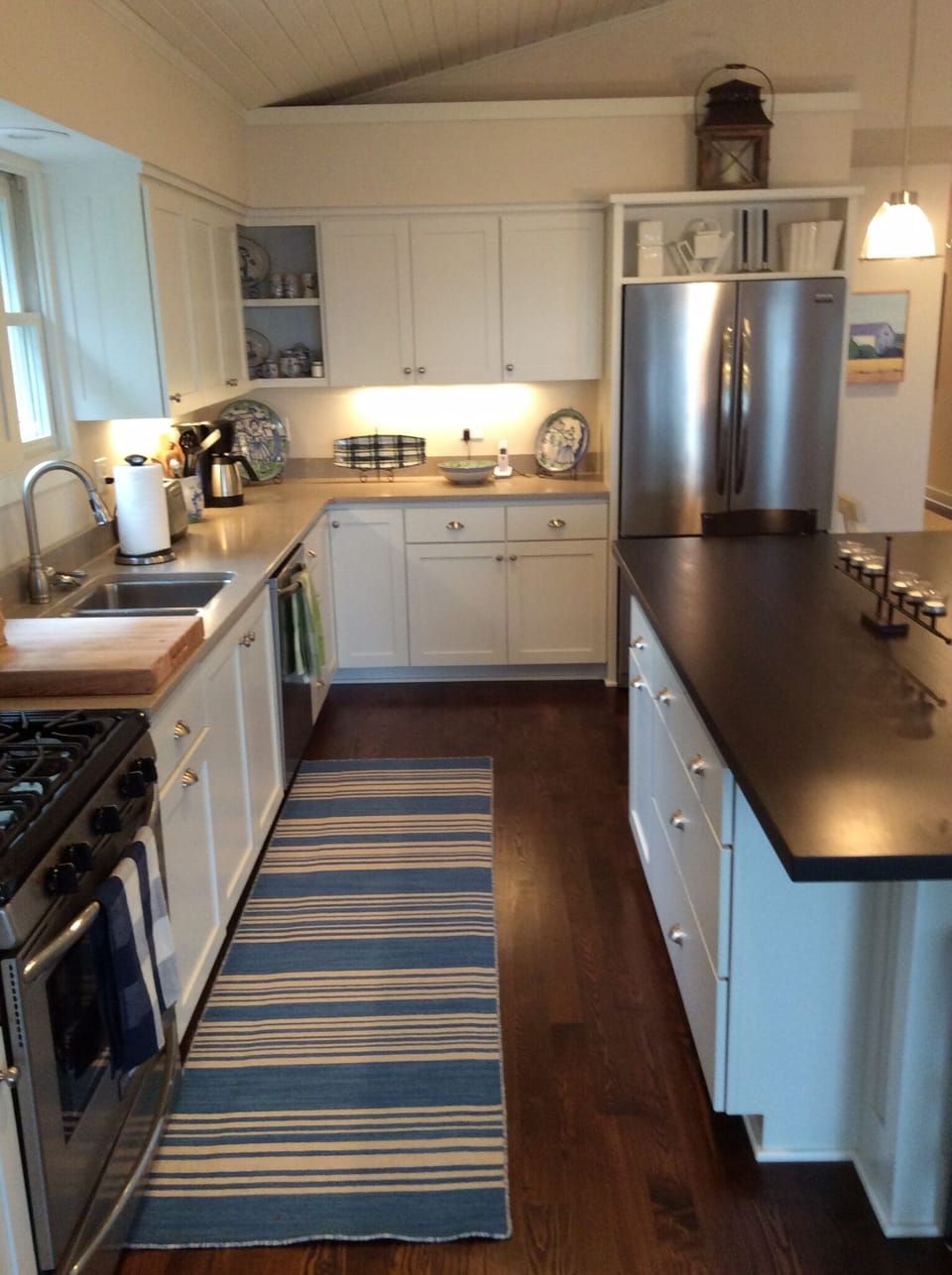 The kitchen features new appliances.