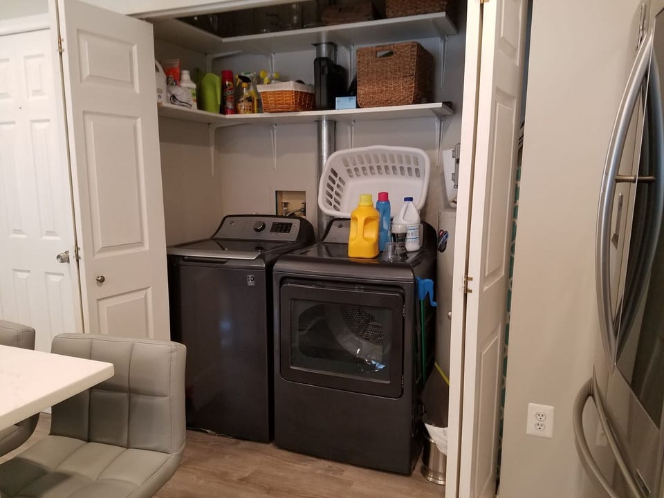 Full size washer and dryer.