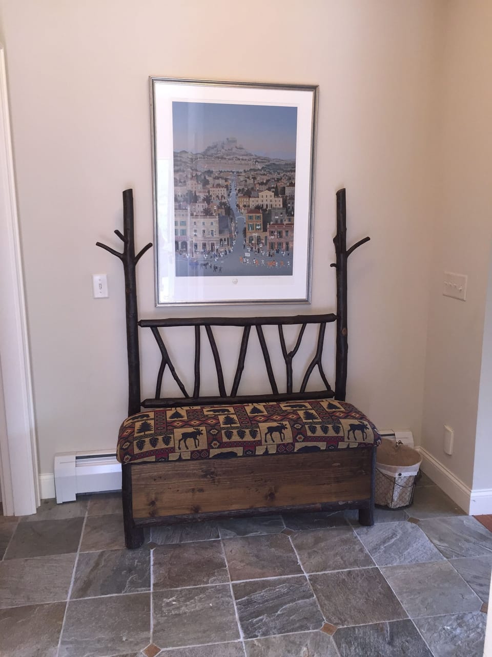 Back entrance to the back deck with grill
