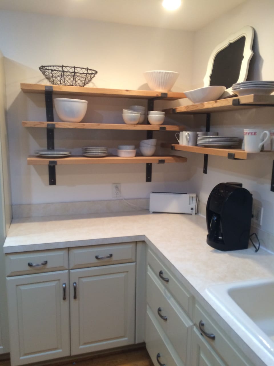 Kitchen with open shelving