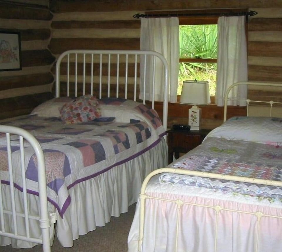 There are old iron beds.....