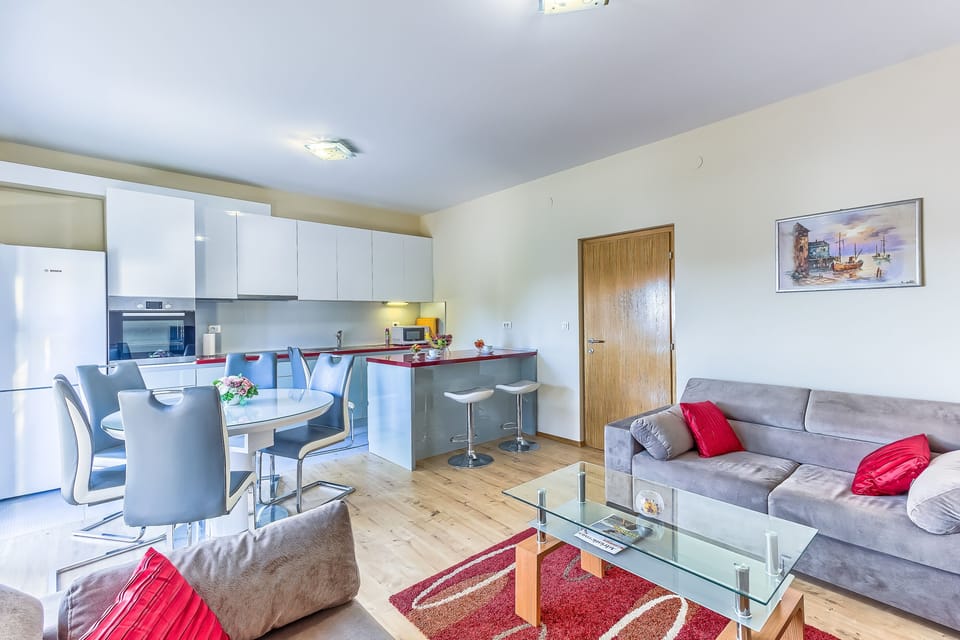 Living room and kitchen