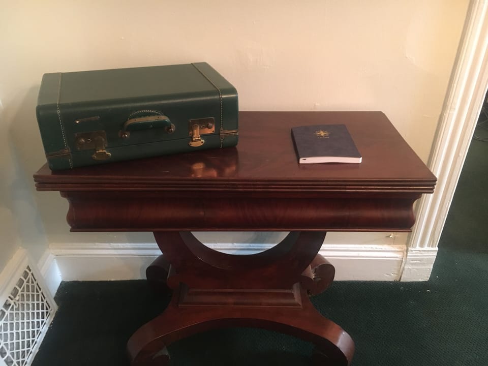 Welcome book under Card table