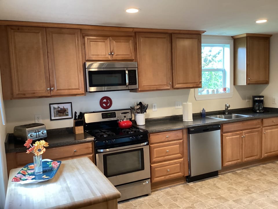 A well-equipped kitchen stocked beyond the basics