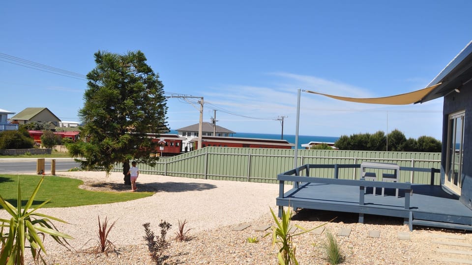 Front yard and deck - with cockle train going by