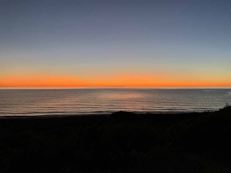 Sunset over the water