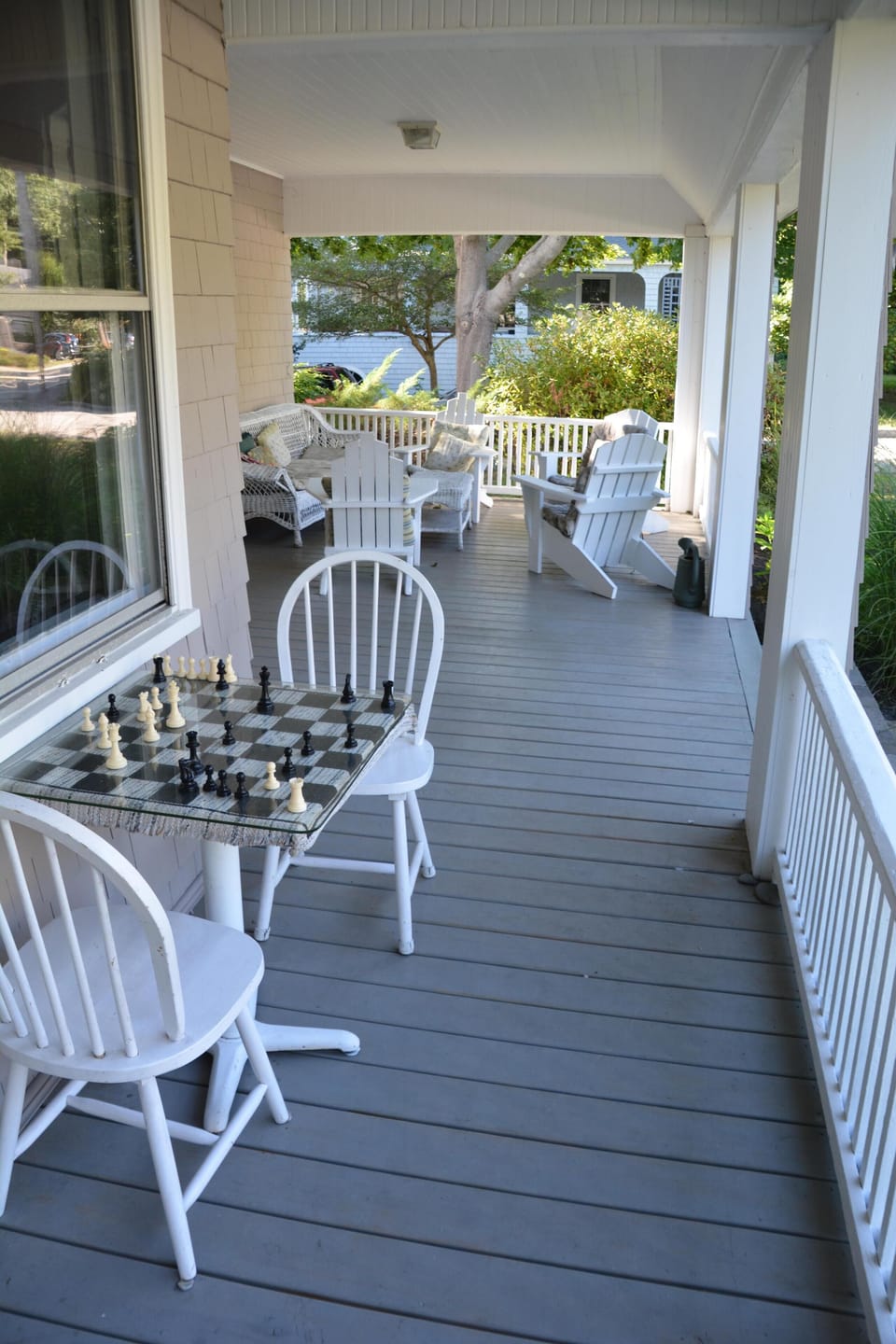 Relax on one of five porches/decks.  Big enough for groups or an intimate chat.
