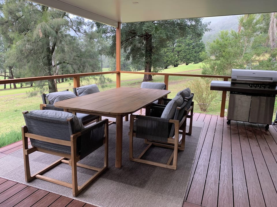 Outdoor Dining Setting with Ziegler Brown BBQ