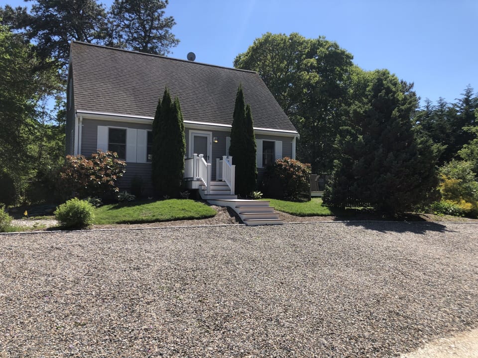 New front deck and stone driveway 