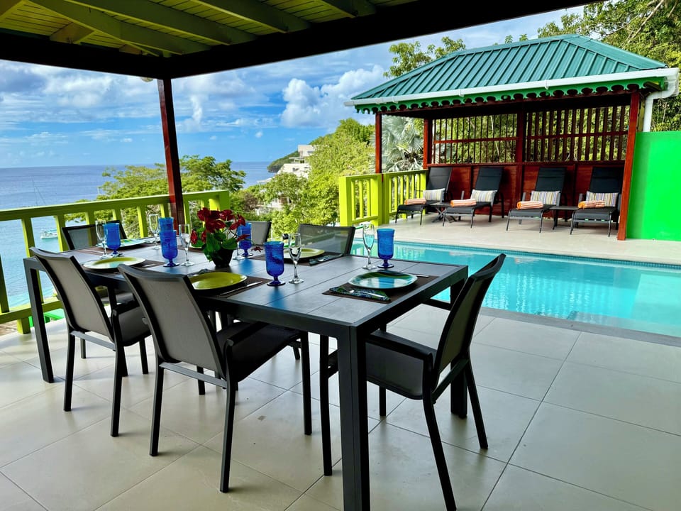 Outdoor spacious covered dining