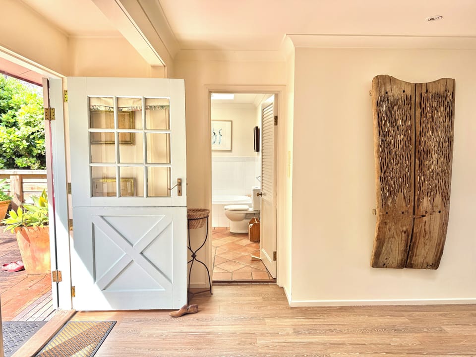 LARGE BATHROOM # 1 :Seperate  bath, shower, toilet & large basin bench space