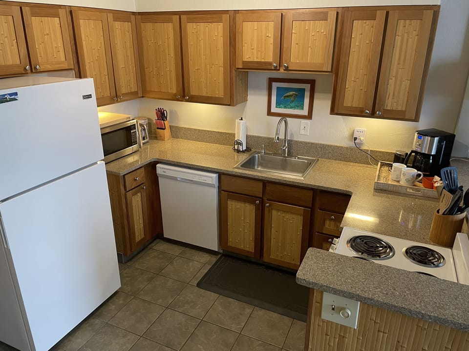 Kitchen area with all the necessary basics.
