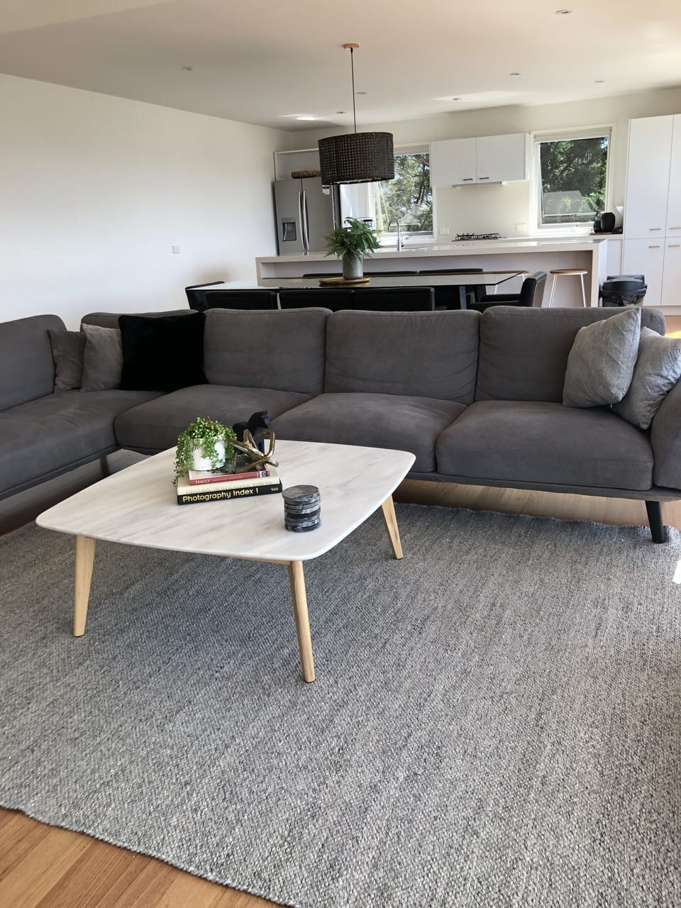 Large family entertainment room overlooking Port Phillip Bay with sea views
