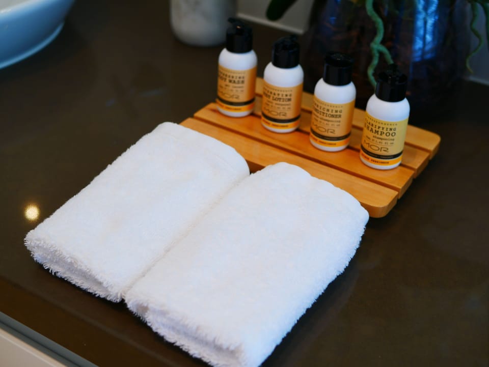 Bathroom Amenities, Body wash, Shampoo and Body Lotions supplied.