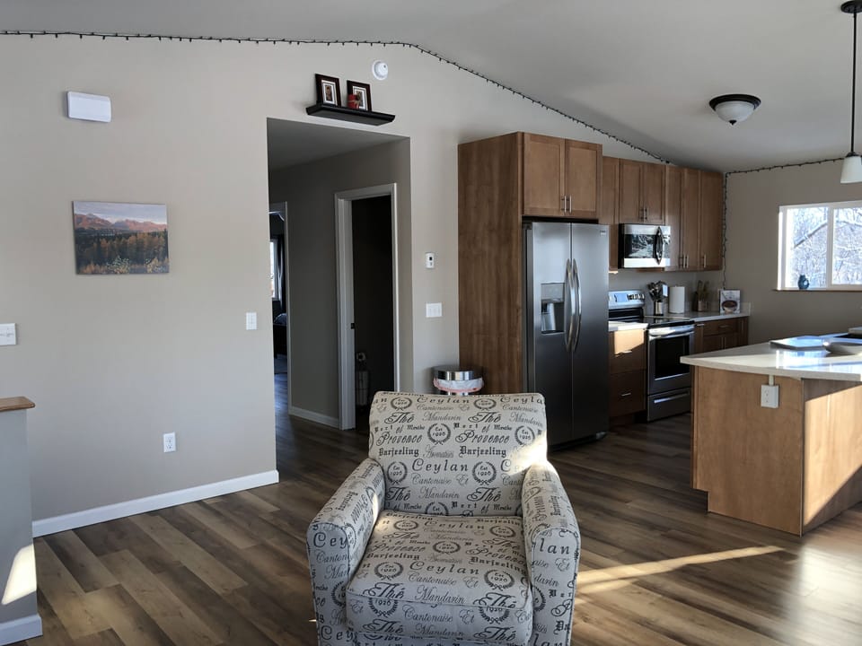 And from the living room to the kitchen.