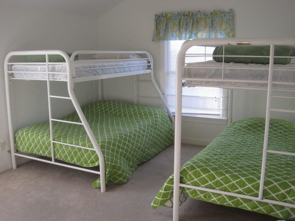 Bunk room, 3 twins, 1 full, hall bath