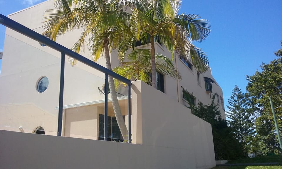 Oceanview 6 apartment is at top on this side overlooking river,  pine tree end