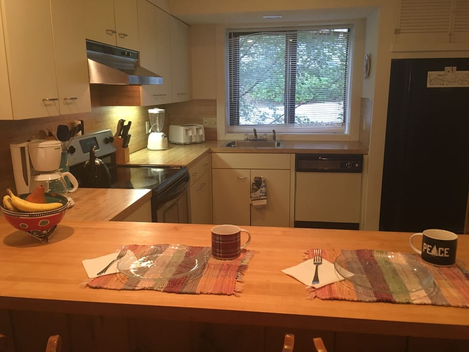 Looking into the  kitchen