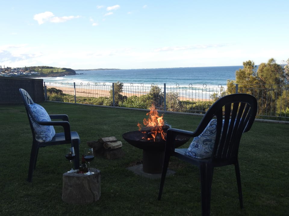 Enjoy a fire overlooking the beach